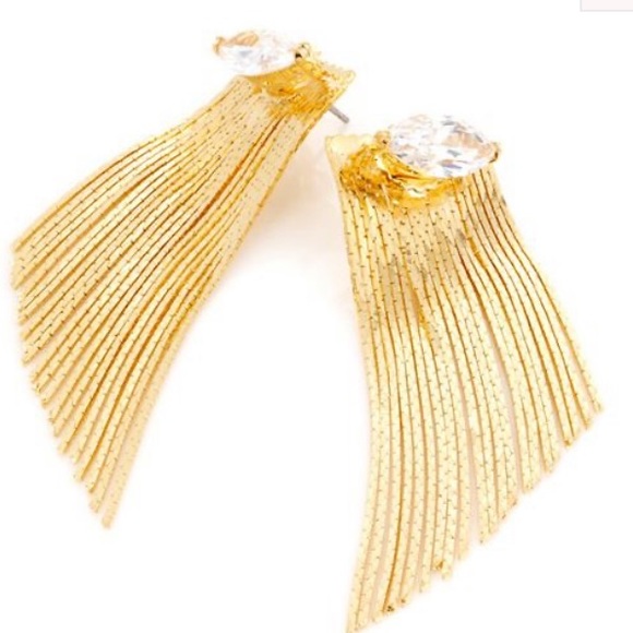 Gold plated tassels earrings - Picture 3 of 5